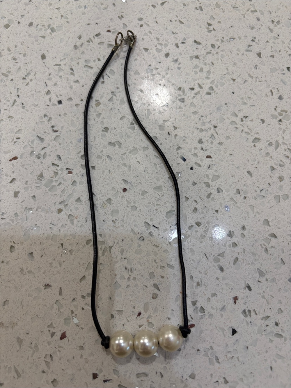 Leather Pearl Choker